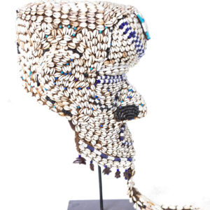 Royal Mask - Beads, Cauri, Wood - Bwoom - Kuba - DR Congo