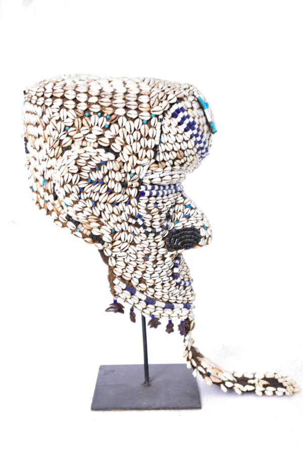 Royal Mask - Beads, Cauri, Wood - Bwoom - Kuba - DR Congo