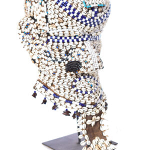 Royal Mask - Beads, Cauri, Wood - Bwoom - Kuba - DR Congo