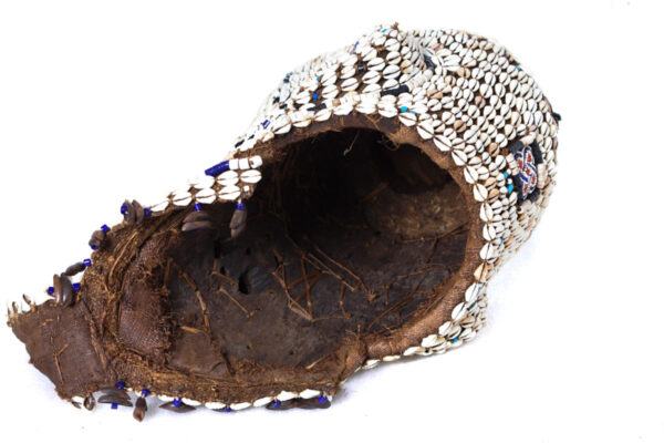 Royal Mask - Beads, Cauri, Wood - Bwoom - Kuba - DR Congo