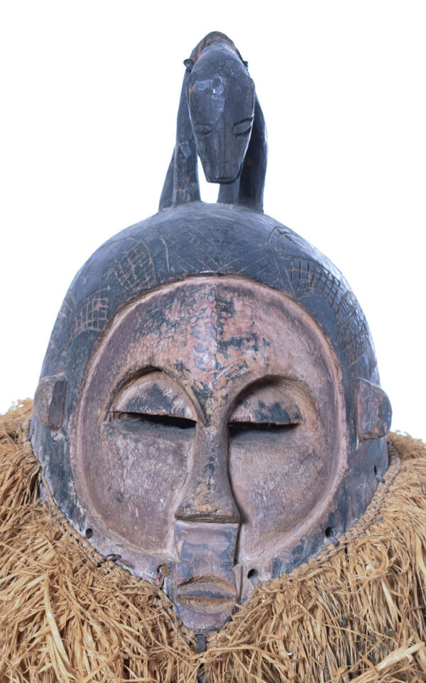 Helmet Mask - Wood, Raphia - Suku - Congo
