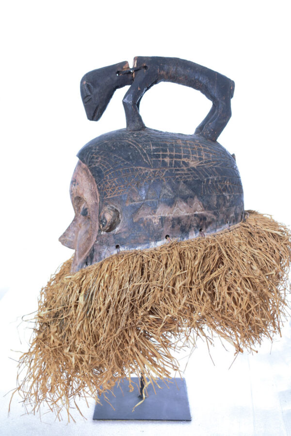 Helmet Mask - Wood, Raphia - Suku - Congo