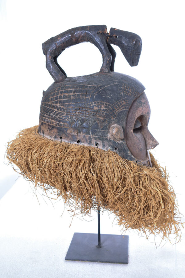 Helmet Mask - Wood, Raphia - Suku - Congo