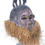 Helmet Mask - Wood, Raphia - Suku - Congo