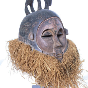Helmet Mask - Wood, Raphia - Suku - Congo