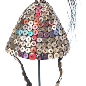 Headdress - Plant fibre, Buttons - Lega - Congo
