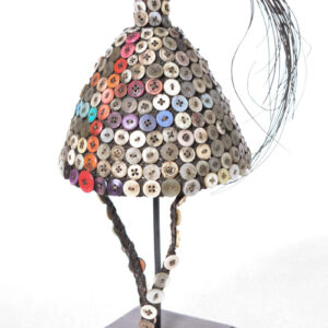 Headdress - Plant fibre, Buttons - Lega - Congo