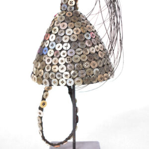 Headdress - Plant fibre, Buttons - Lega - Congo