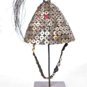 Headdress - Plant fibre, Buttons - Lega - Congo