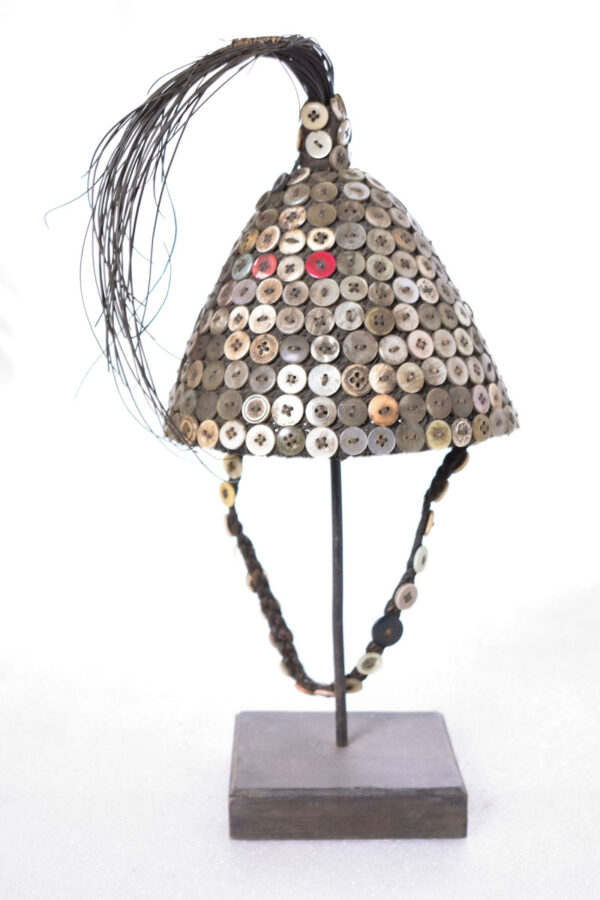 Headdress - Plant fibre, Buttons - Lega - Congo