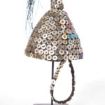 Headdress - Plant fibre, Buttons - Lega - Congo