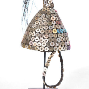 Headdress - Plant fibre, Buttons - Lega - Congo