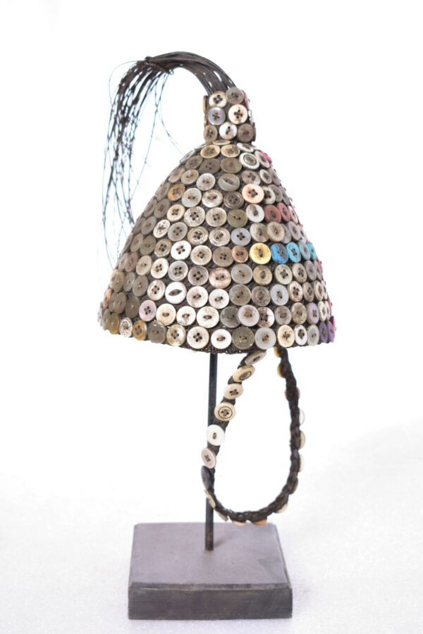 Headdress - Plant fibre, Buttons - Lega - Congo
