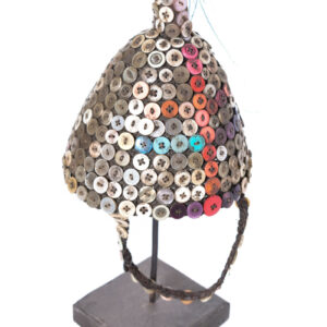 Headdress - Plant fibre, Buttons - Lega - Congo
