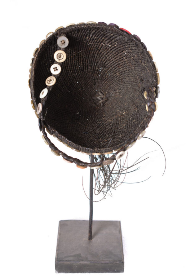 Headdress - Plant fibre, Buttons - Lega - Congo