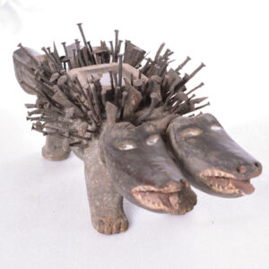 Nkisi Kozo - Glass, Nail, Wood - Bakongo - Congo