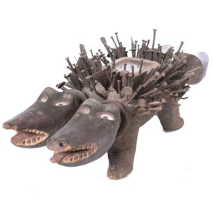 Nkisi Kozo - Glass, Nail, Wood - Bakongo - Congo