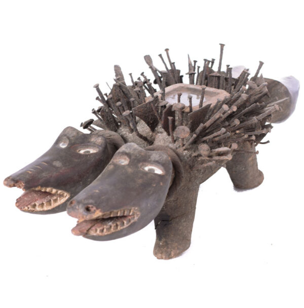 Nkisi Kozo - Glass, Nail, Wood - Bakongo - Congo