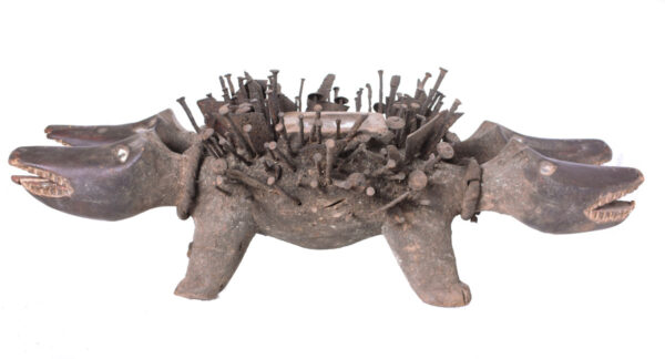 Nkisi Kozo - Glass, Nail, Wood - Bakongo - Congo