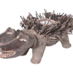 Nkisi Kozo - Glass, Nail, Wood - Bakongo - Congo