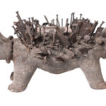 Nkisi Kozo - Glass, Nail, Wood - Bakongo - Congo