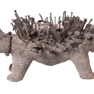 Nkisi Kozo - Glass, Nail, Wood - Bakongo - Congo