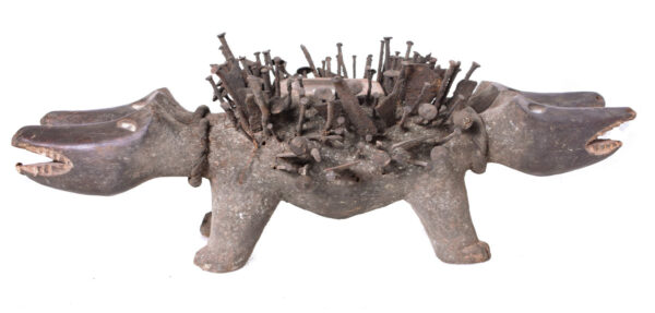 Nkisi Kozo - Glass, Nail, Wood - Bakongo - Congo