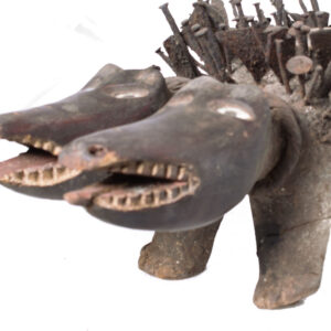 Nkisi Kozo - Glass, Nail, Wood - Bakongo - Congo