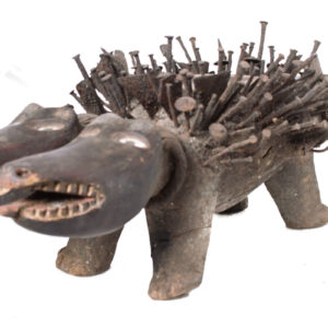 Nkisi Kozo - Glass, Nail, Wood - Bakongo - Congo