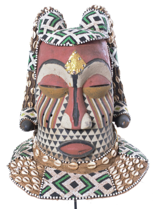 Helmet Mask - Beads, Cauris, Wood - Nyet - Kuba - Congo