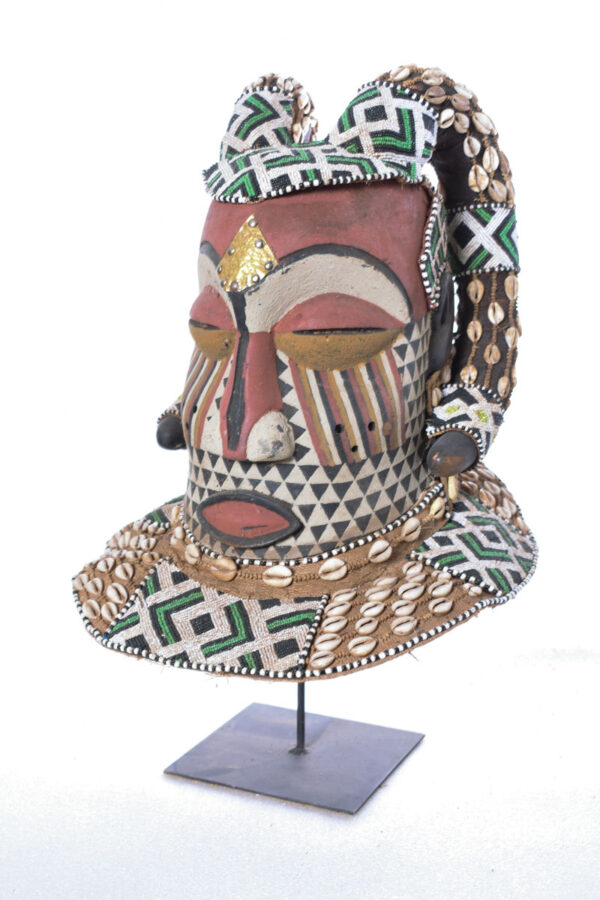 Helmet Mask - Beads, Cauris, Wood - Nyet - Kuba - Congo