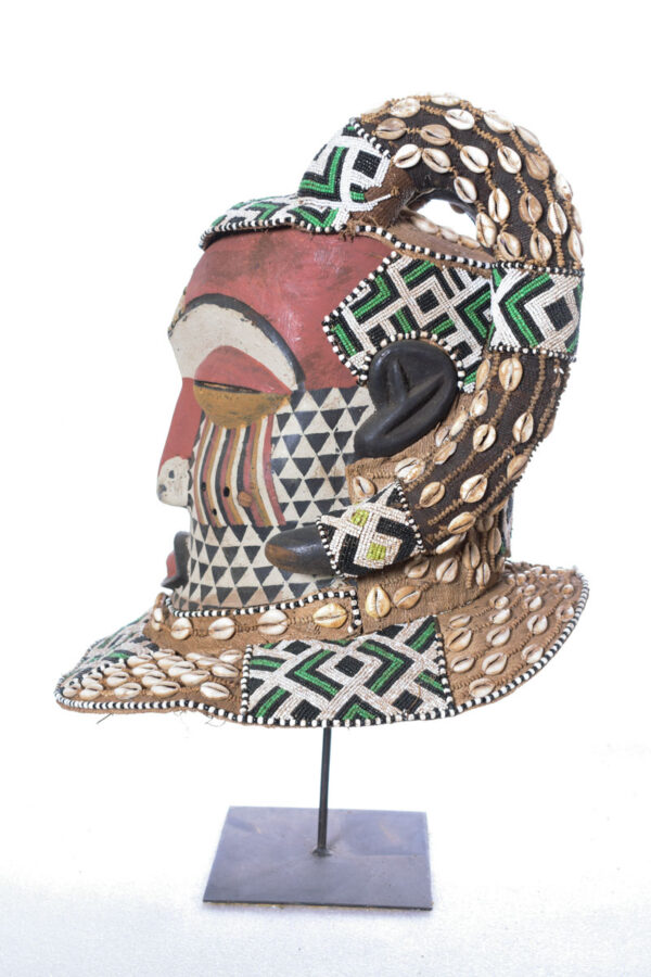 Helmet Mask - Beads, Cauris, Wood - Nyet - Kuba - Congo
