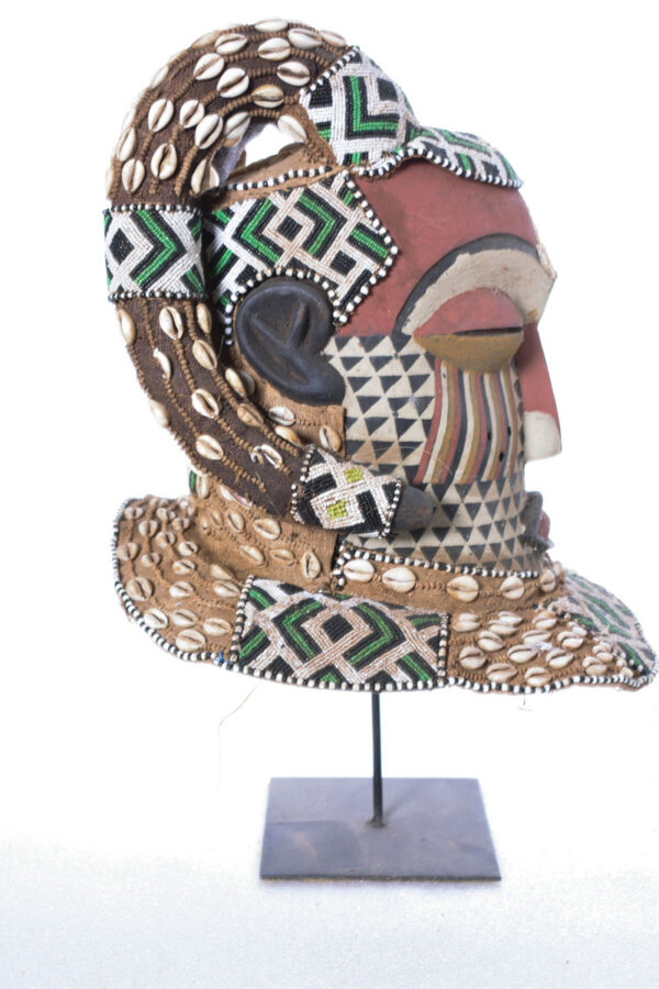 Helmet Mask - Beads, Cauris, Wood - Nyet - Kuba - Congo