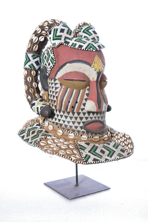 Helmet Mask - Beads, Cauris, Wood - Nyet - Kuba - Congo