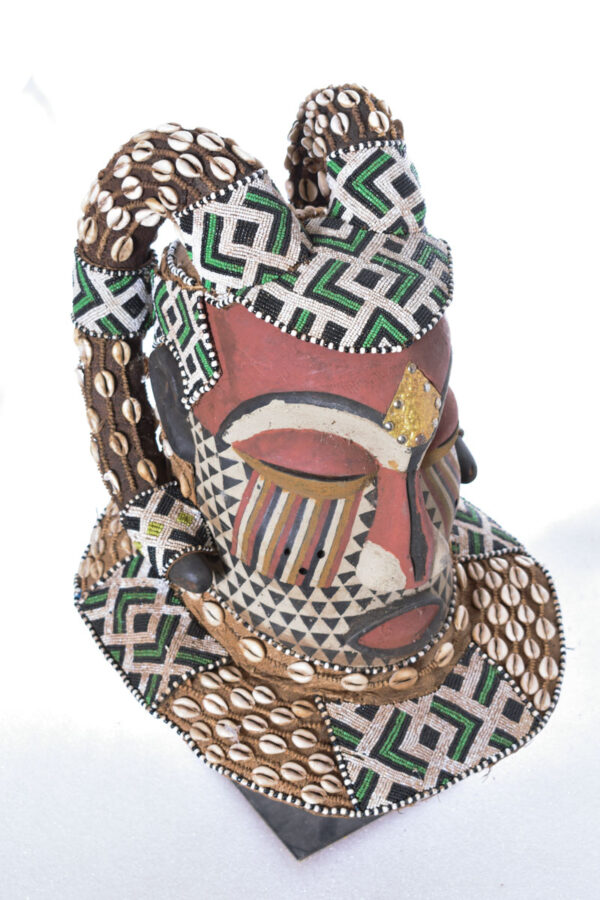 Helmet Mask - Beads, Cauris, Wood - Nyet - Kuba - Congo