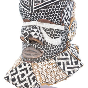 Royal Mask - Beads, Cauri, Wood - Bwoom - Kuba - DR Congo
