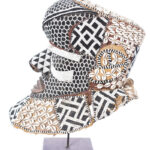 Royal Mask - Beads, Cauri, Wood - Bwoom - Kuba - DR Congo