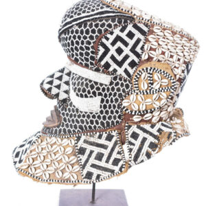Royal Mask - Beads, Cauri, Wood - Bwoom - Kuba - DR Congo