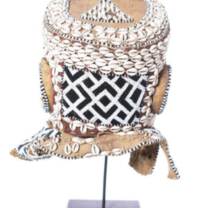 Royal Mask - Beads, Cauri, Wood - Bwoom - Kuba - DR Congo