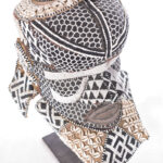 Royal Mask - Beads, Cauri, Wood - Bwoom - Kuba - DR Congo