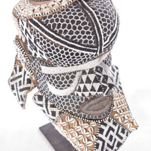 Royal Mask - Beads, Cauri, Wood - Bwoom - Kuba - DR Congo