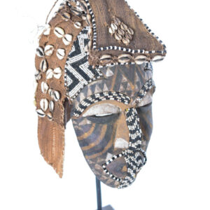 Mask - Beads, Cauris, Plant fibre, Wood - Ngaady A Waash Bushoong - Kuba - Congo