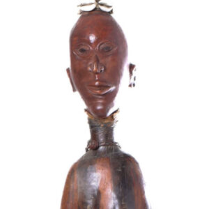 Walking stick - Wood, Antelope skin - Ekoi - Nigeria