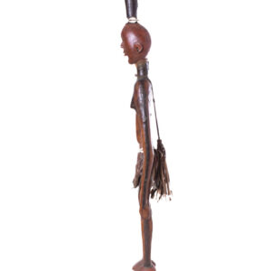 Walking stick - Wood, Antelope skin - Ekoi - Nigeria
