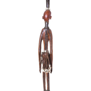Walking stick - Wood, Antelope skin - Ekoi - Nigeria
