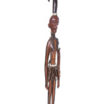 Walking stick - Wood, Antelope skin - Ekoi - Nigeria