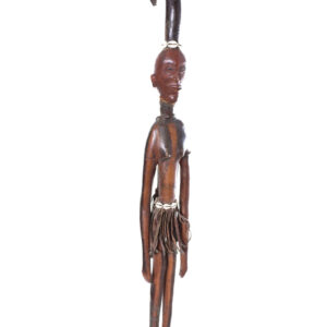 Walking stick - Wood, Antelope skin - Ekoi - Nigeria