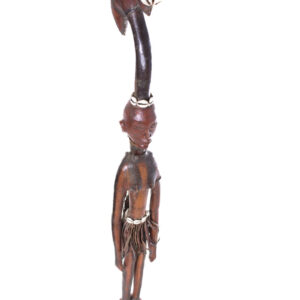 Walking stick - Wood, Antelope skin - Ekoi - Nigeria