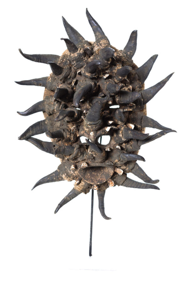 War mask - Wood, Horn, Teeth - Guere - Ivory Coast