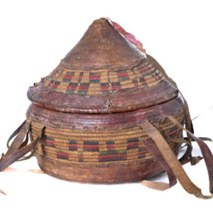 Basket - Oromo - Wicker, Leather - Ethiopia